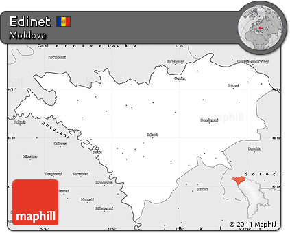 Silver Style Simple Map of Edinet