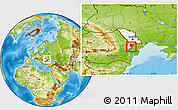 Physical Location Map of Gagauzia, highlighted country, within the entire country