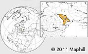 Political Location Map of Moldova, blank outside