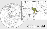 Satellite Location Map of Moldova, blank outside