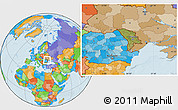 Satellite Location Map of Moldova, political outside