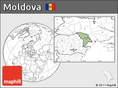Savanna Style Location Map of Moldova, blank outside
