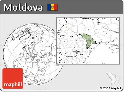 Savanna Style Location Map of Moldova, blank outside, hill shading inside