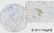 Savanna Style Location Map of Moldova, lighten, desaturated, hill shading