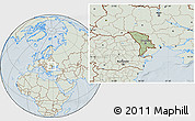 Savanna Style Location Map of Moldova, lighten, hill shading