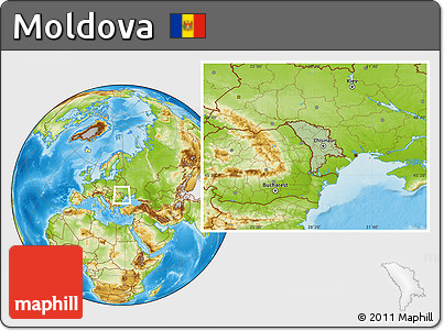 Savanna Style Location Map of Moldova, physical outside