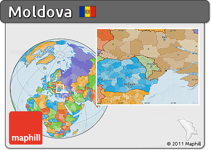 Savanna Style Location Map of Moldova, political outside