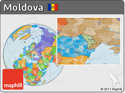 Savanna Style Location Map of Moldova, political outside