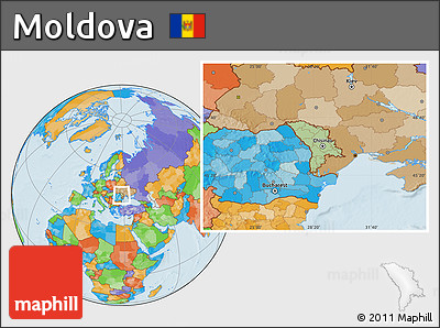 Savanna Style Location Map of Moldova, political outside