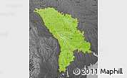 Physical Map of Moldova, darken, desaturated