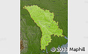 Physical Map of Moldova, darken