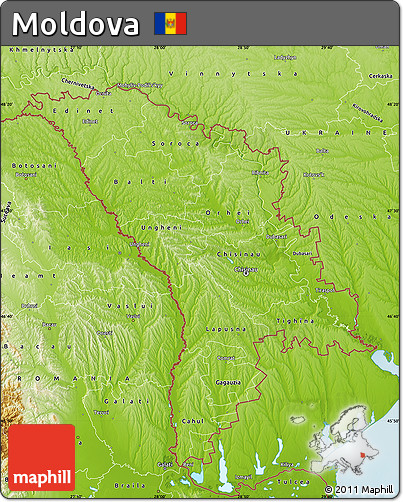 Physical Map of Moldova