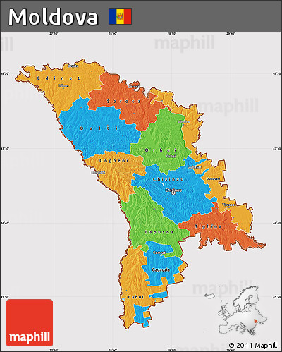 Political Map of Moldova, cropped outside