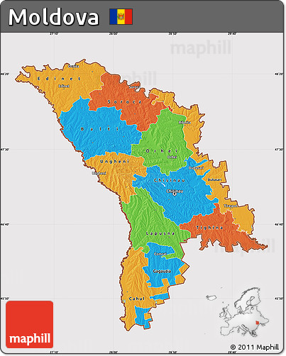Political Map of Moldova, cropped outside