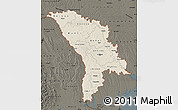 Shaded Relief Map of Moldova, darken