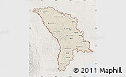 Shaded Relief Map of Moldova, lighten
