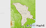 Shaded Relief Map of Moldova, physical outside