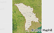 Shaded Relief Map of Moldova, satellite outside