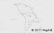 Silver Style Map of Moldova, single color outside