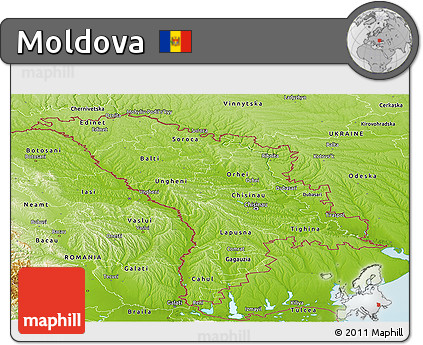 Physical Panoramic Map of Moldova