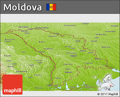 Physical Panoramic Map of Moldova