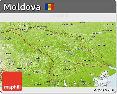 Physical Panoramic Map of Moldova