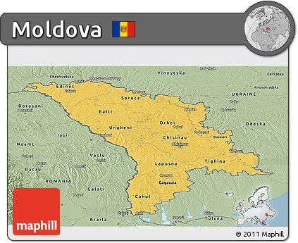 Savanna Style Panoramic Map of Moldova