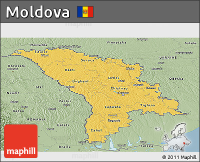 Savanna Style Panoramic Map of Moldova