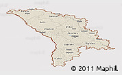 Shaded Relief Panoramic Map of Moldova, cropped outside