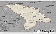 Shaded Relief Panoramic Map of Moldova, darken, desaturated