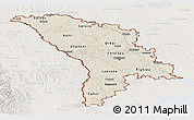 Shaded Relief Panoramic Map of Moldova, lighten