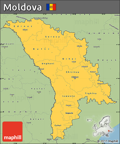 Savanna Style Simple Map of Moldova