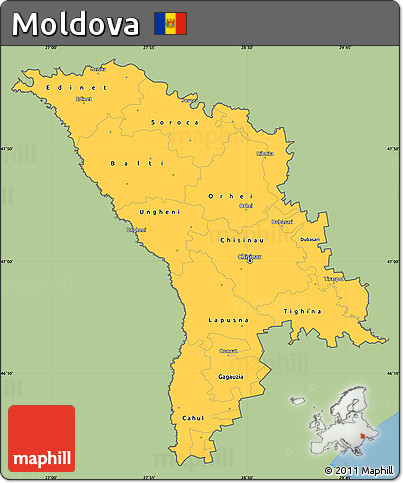 Savanna Style Simple Map of Moldova, single color outside