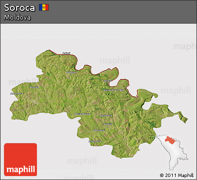 Satellite 3D Map of Soroca, cropped outside