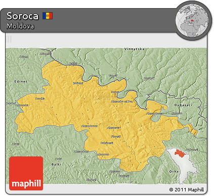 Savanna Style 3D Map of Soroca