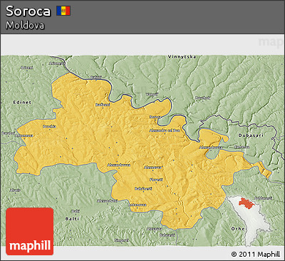 Savanna Style 3D Map of Soroca