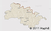 Shaded Relief 3D Map of Soroca, cropped outside