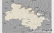 Shaded Relief 3D Map of Soroca, darken, desaturated