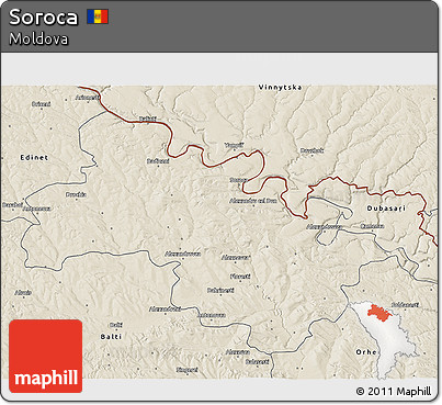 Shaded Relief 3D Map of Soroca