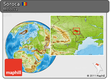 Physical Location Map of Soroca, within the entire country