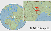 Savanna Style Location Map of Soroca, within the entire country, hill shading