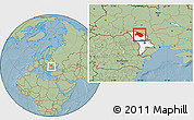 Savanna Style Location Map of Soroca, highlighted country, within the entire country, hill shading