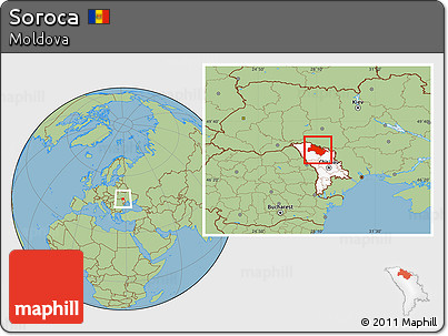 Savanna Style Location Map of Soroca, highlighted country