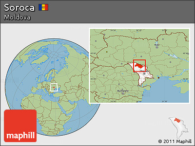 Savanna Style Location Map of Soroca, highlighted country
