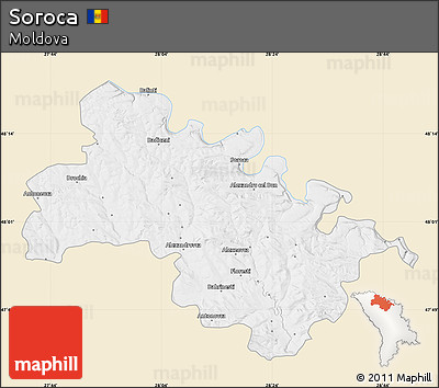 Classic Style Map of Soroca, single color outside