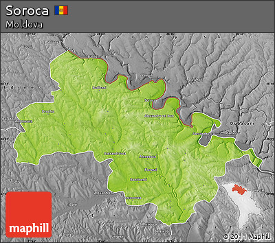 Physical Map of Soroca, desaturated