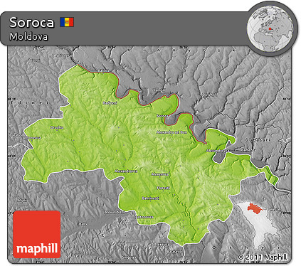 Physical Map of Soroca, desaturated