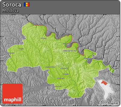 Physical Map of Soroca, desaturated