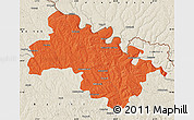 Political Map of Soroca, shaded relief outside