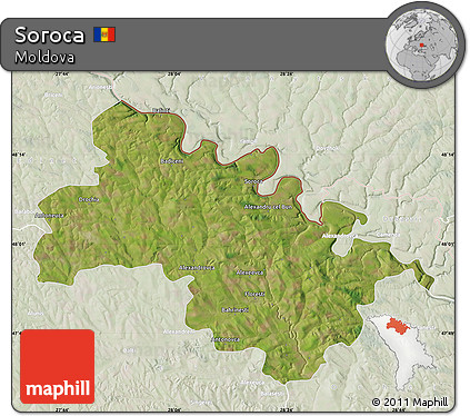 Satellite Map of Soroca, lighten